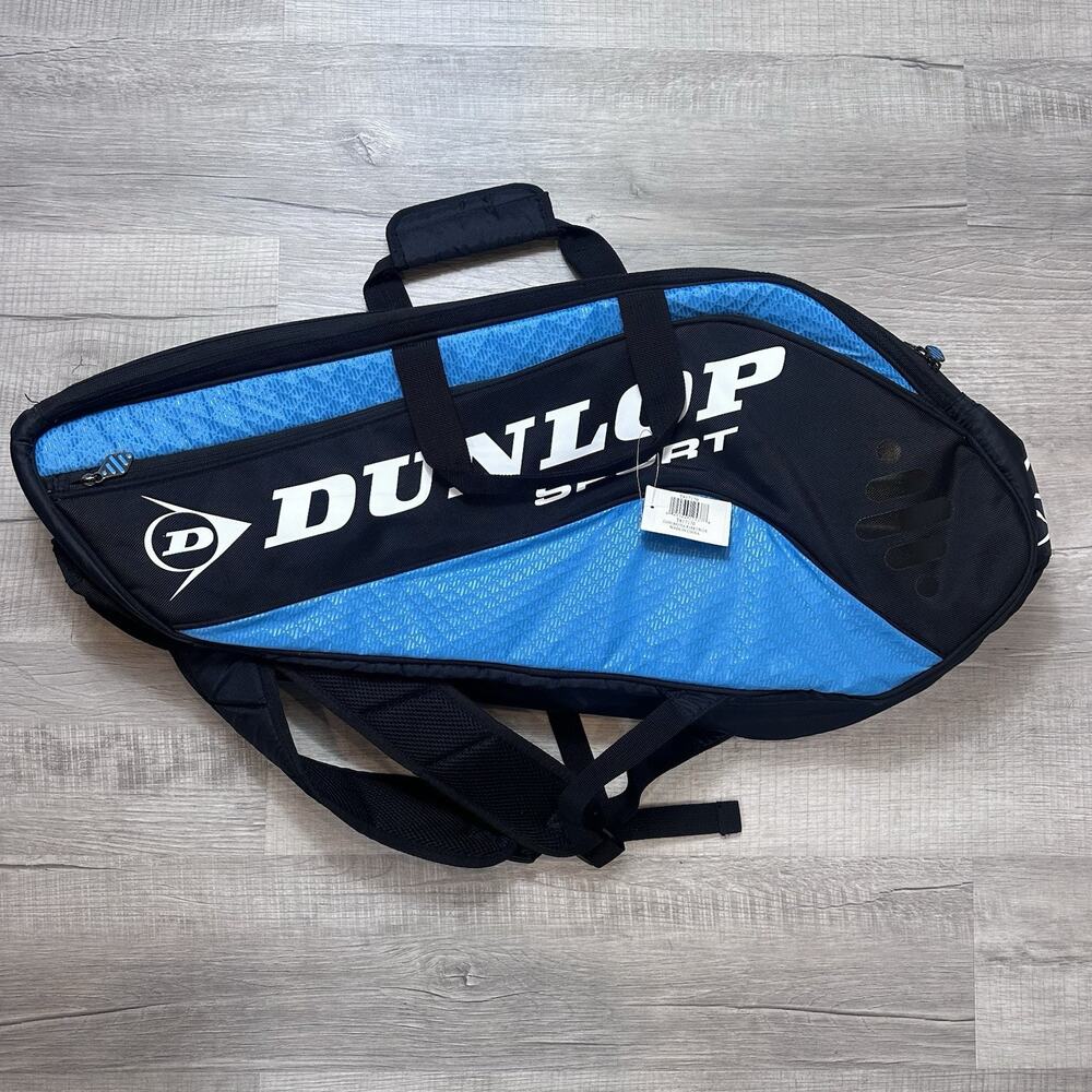 Dunlop Sport Bio Tour 6-Racket (6RKT) Thermo Tennis Racquet Bag Black/Blue NEW - Picture 2 of 6